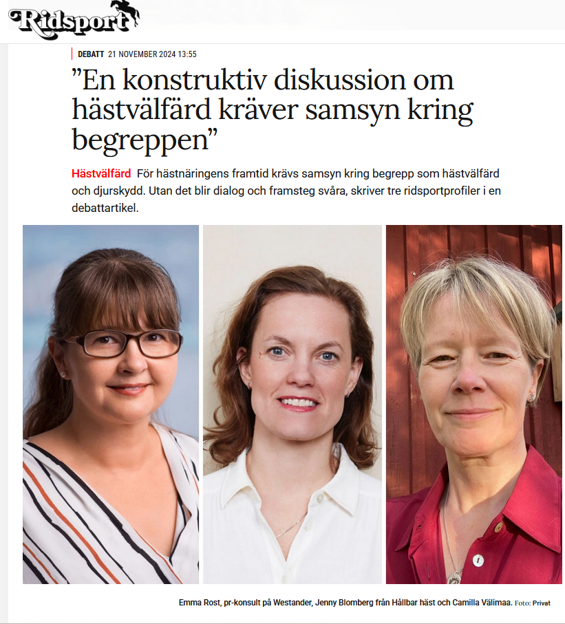 Debatt Tidningen Ridsport digitalt, 21 nov 2024